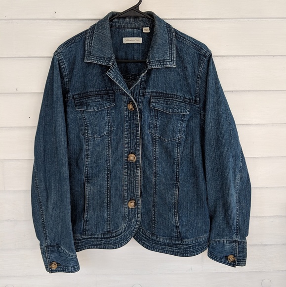 Hand Drawn Owl Denim Jacket Coldwater Creek - Picture 6 of 8